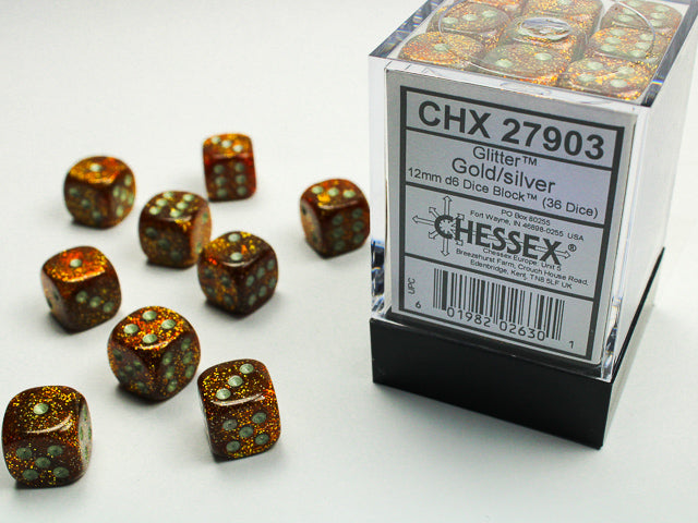 Dés (36D6) - Chessex Glitter (Choisissez votre couleur)