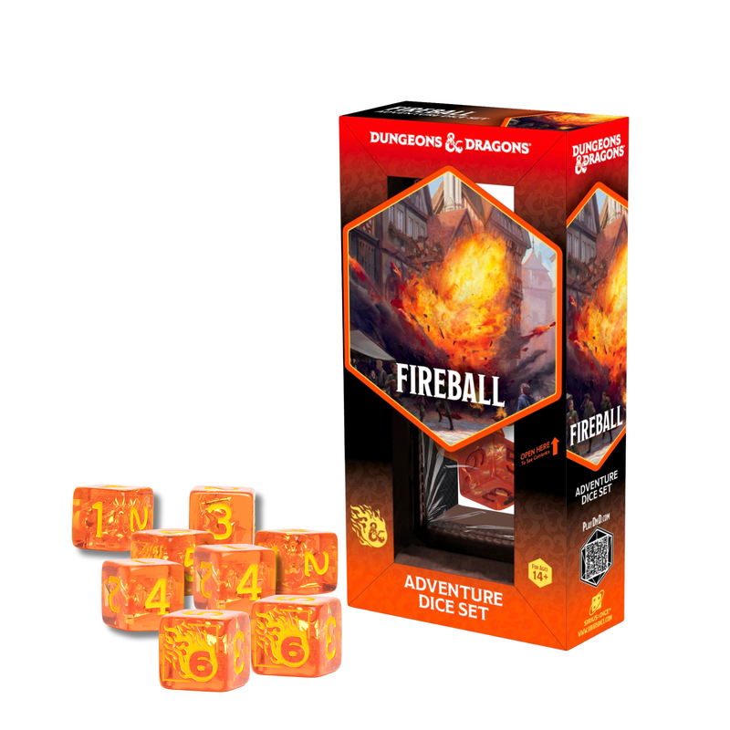 *Pre-Order* Dungeons & Dragons - Adventure Dice Fireball - Orange