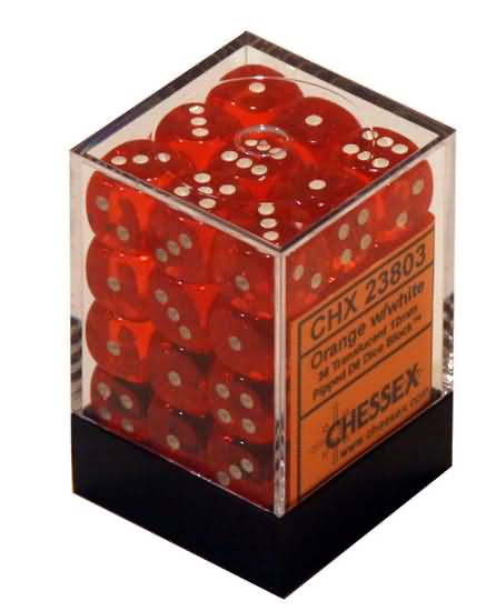 Dices (36D6) - Chessex Translucent (Choose your Color)