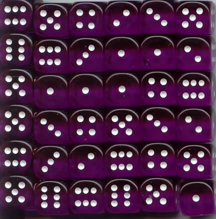 Dices (36D6) - Chessex Translucent (Choose your Color)
