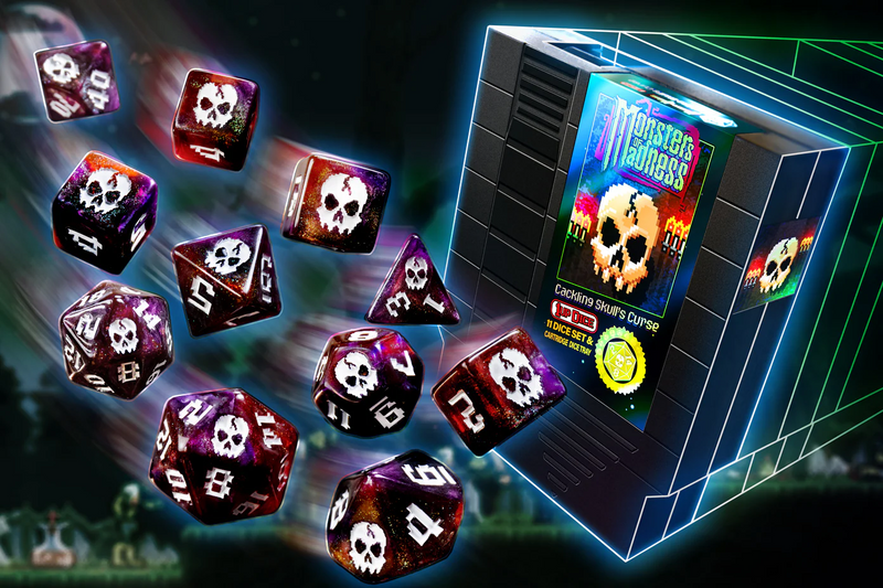 1UP-Dice - Cackling Skull - Polyhedral Dice Set