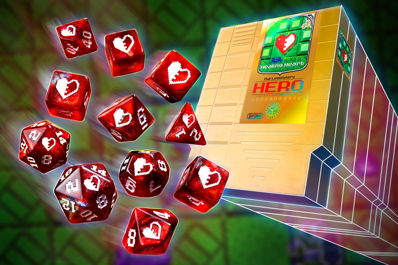1UP-Dice - Healing Heart - Polyhedral Dice Set