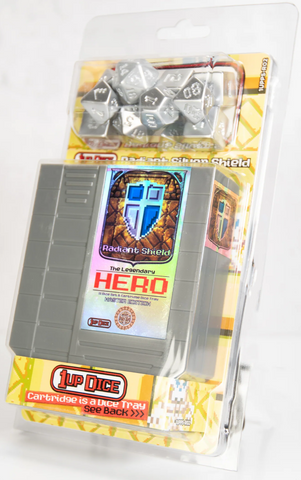 1UP Dice - Radiant Silver Shield - Polyhedral Dice Set