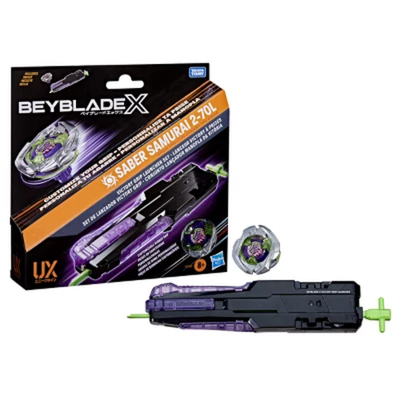 Beyblade X - Saber Samurai 2-70L (Attack Type) UX - Victory Grip Launcher Set 