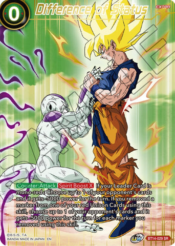 Difference of Status (BT14-029) [Theme Selection: History of Son Goku] 