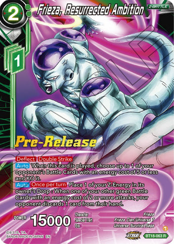 Frieza, Resurrected Ambition (BT18-063) [Dawn of the Z-Legends Prerelease Promos] 