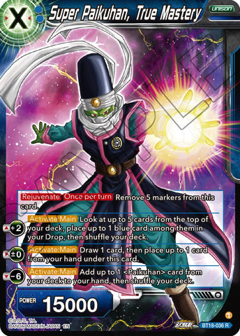 Super Paikuhan, True Master (BT18-036) [Dawn of the Z-Legends] 