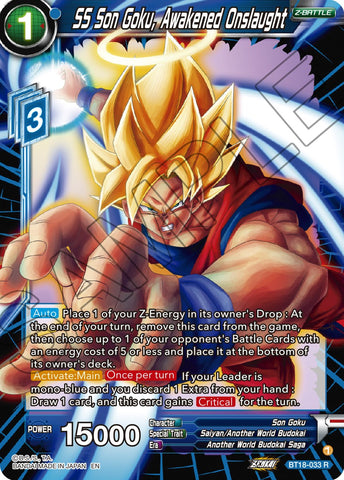 SS Son Goku, Awakened Onslaught (BT18-033) [Dawn of the Z-Legends] 