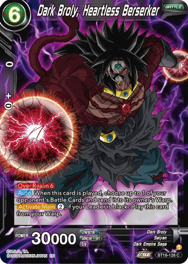 Dark Broly, Heartless Berserker (BT18-128) [Dawn of the Z-Legends]