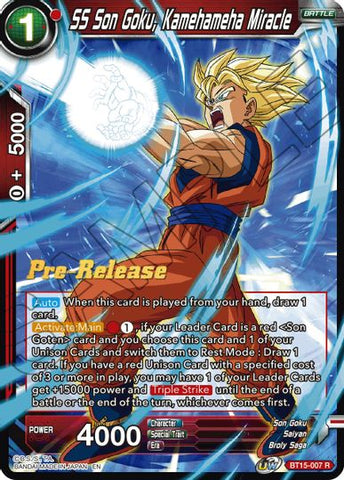 SS Son Goku, Kamehameha Miracle (BT15-007) [Saiyan Showdown Prerelease Promos] 