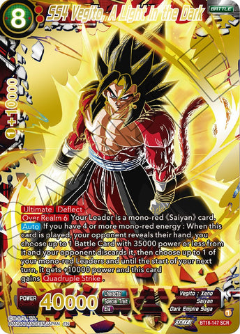 SS4 Vegito, A Light in the Dark (BT18-147) [Dawn of the Z-Legends] 