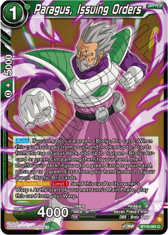 Paragus, Issuing Orders (BT19-091) [Fighter's Ambition] 