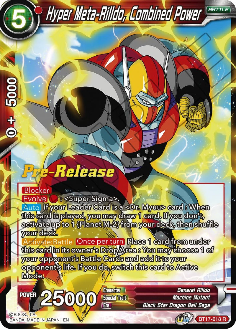 Hyper Meta-Rilldo, Combined Power (BT17-018) [Ultimate Squad Prerelease Promos]