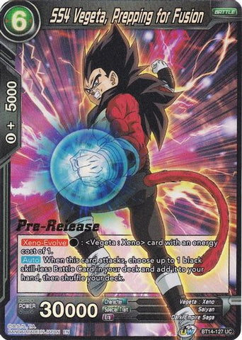 SS4 Vegeta, Prepping for Fusion (BT14-127) [Cross Spirits Prerelease Promos] 