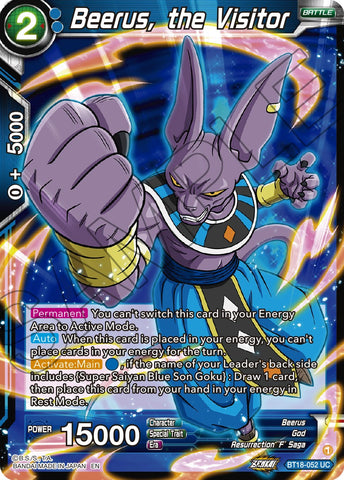 Beerus, the Visitor (BT18-052) [Dawn of the Z-Legends] 