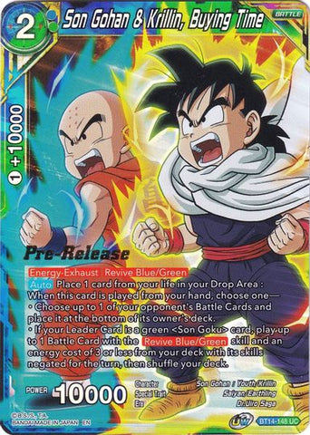 Son Gohan &amp; Krillin, Buying Time (BT14-148) [Cross Spirits Prerelease Promos] 