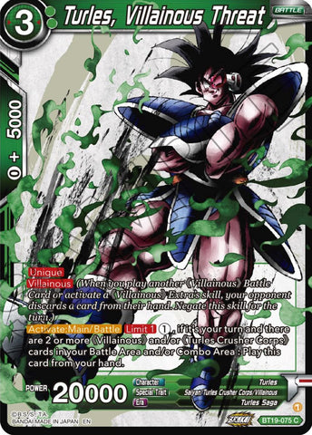 Turles, Villainous Threat (BT19-075) [Fighter's Ambition] 