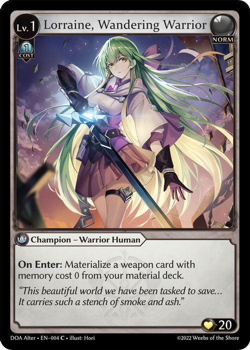 Lorraine, Wandering Warrior (004) [Dawn of Ashes: Alter Edition] 