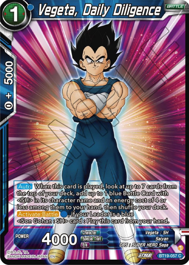 Vegeta, Daily Diligence (BT19-057) [Fighter's Ambition] 