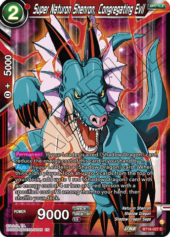 Super Naturon Shenron, Congregating Evil (BT18-027) [Dawn of the Z-Legends] 