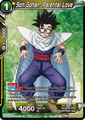 Son Gohan, Parental Love (BT18-111) [Dawn of the Z-Legends] 