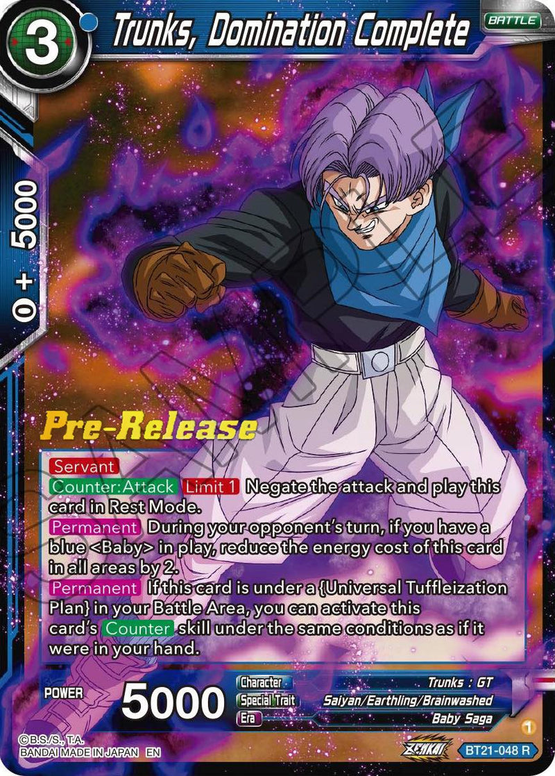 Trunks, Domination Complete (BT21-048) [Wild Resurgence Pre-Release Cards]