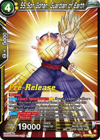 SS Son Gohan, Guardian of Earth (BT18-110) [Dawn of the Z-Legends Prerelease Promos] 