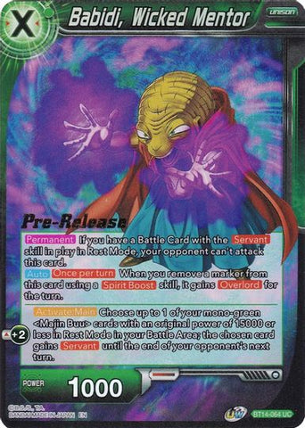 Babidi, Wicked Mentor (BT14-064) [Cross Spirits Prerelease Promos] 