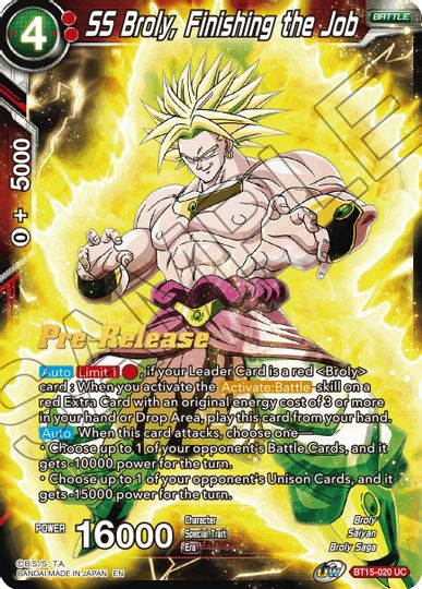 SS Broly, Finishing the Job (BT15-020) [Saiyan Showdown Prerelease Promos]