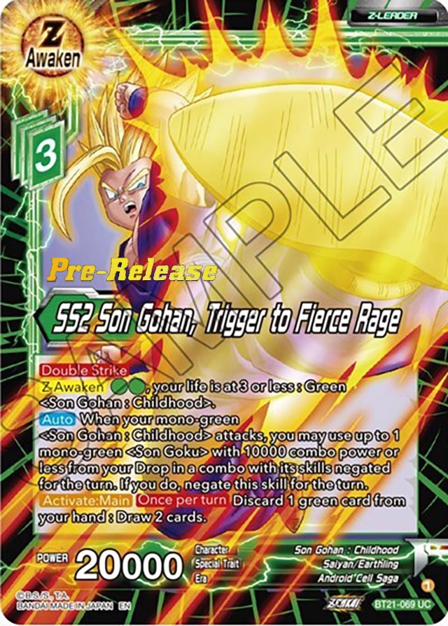 SS2 Son Gohan, Trigger to Fierce Rage (BT21-069) [Wild Resurgence Pre-Release Cards] 
