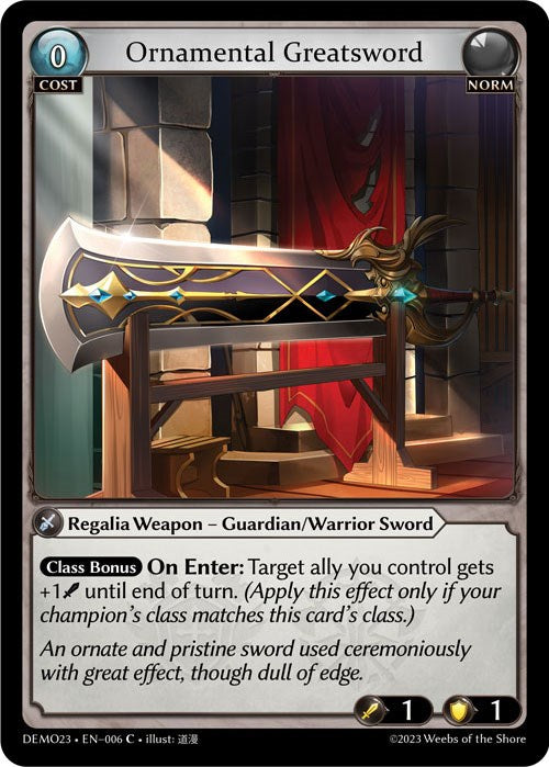 Ornamental Greatsword (006) [2023 Demo Deck] 