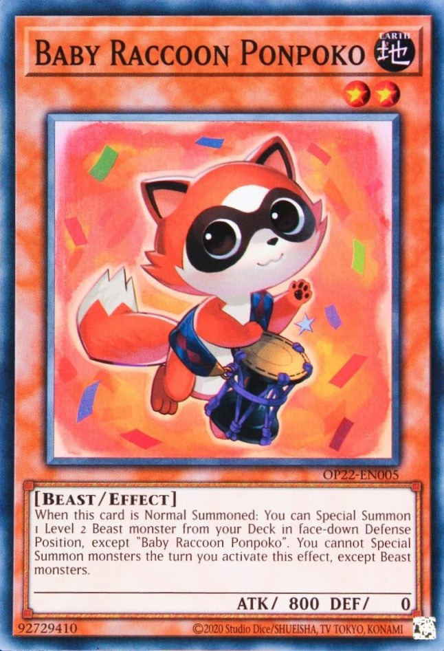 Baby Raccoon Ponpoko [OP22-EN005] Super Rare 