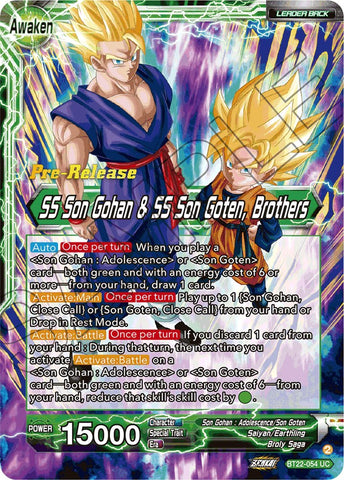 Son Goten // SS Son Gohan &amp; SS Son Goten, Brothers (BT22-054) [Critical Blow Prerelease Promos] 