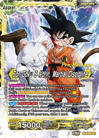 Son Goku // Son Goku &amp; Korin, Martial Discipline (BT22-081) [Critical Blow Prerelease Promos] 
