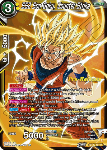 SS2 Son Goku, Counter Strike (BT22-107) [Critical Blow Prerelease Promos] 