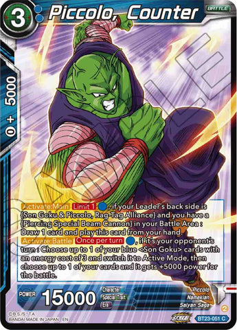 Piccolo, Counter (BT23-051) [Perfect Combination] 