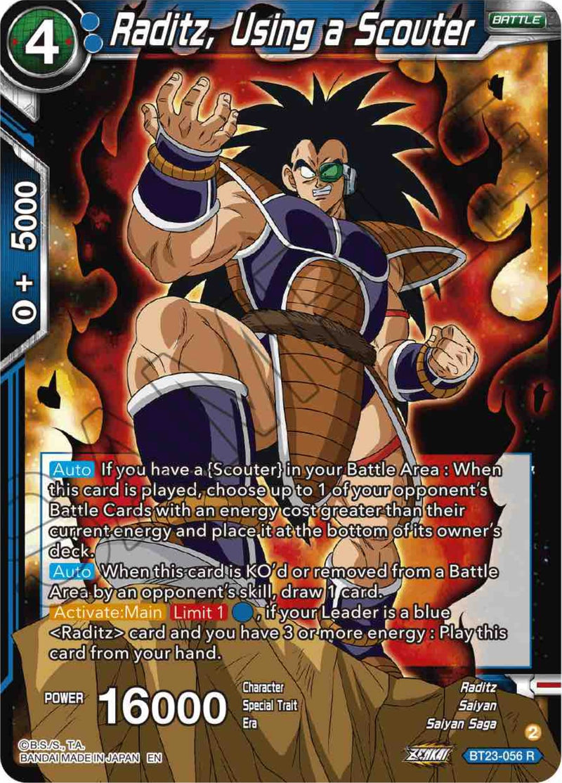Raditz, Using a Scouter (BT23-056) [Perfect Combination] 