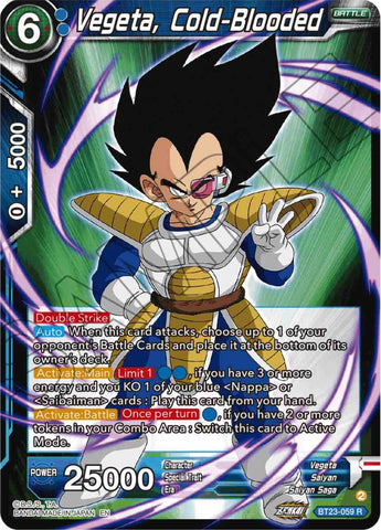Vegeta, Cold-Blooded (BT23-059) [Perfect Combination] 