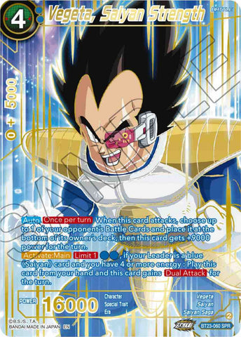 Vegeta, Saiyan Strength (SPR) (BT23-060) [Perfect Combination] 