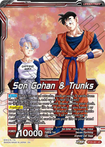 Son Gohan &amp; Trunks // SS Son Gohan &amp; Trunks, Warriors Meeting a Challenge (BT23-001) [Perfect Combination] 