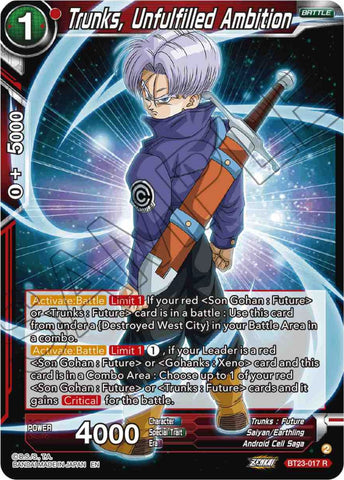 Trunks, Unfulfilled Ambition (BT23-017) [Perfect Combination] 