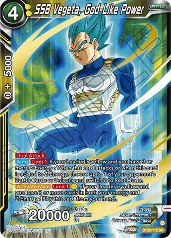 SSB Vegeta, God-Like Power (BT23-115) [Perfect Combination] 