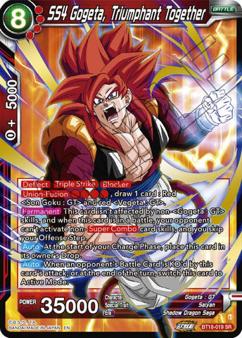 SS4 Gogeta, Triumphant Together (BT18-019) [Dawn of the Z-Legends] 