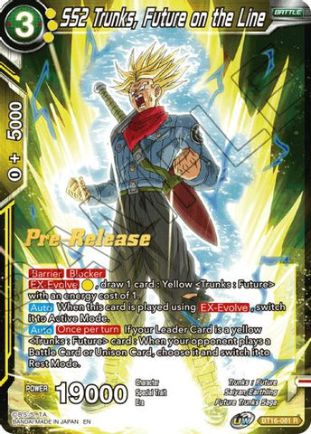 SS2 Trunks, Future on the Line (BT16-081) [Realm of the Gods Prerelease Promos] 