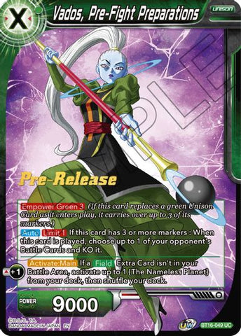 Vados, Pre-Fight Preparations (BT16-049) [Realm of the Gods Prerelease Promos] 