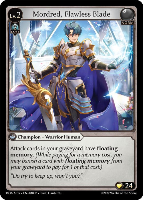 Mordred, Flawless Blade (018) [Dawn of Ashes: Alter Edition] 