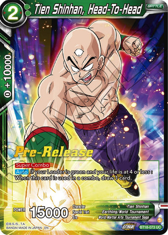 Tien Shinhan, Head-To-Head (BT18-073) [Dawn of the Z-Legends Prerelease Promos] 