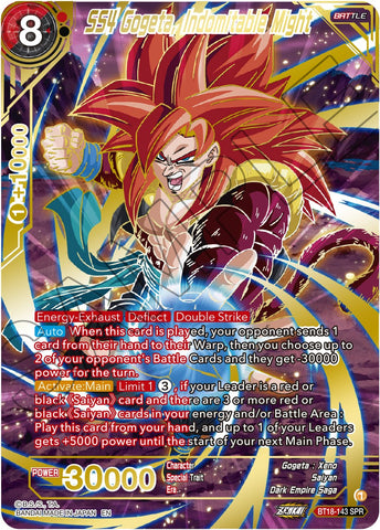 SS4 Gogeta, Indomitable Might (SPR) (BT18-143) [Dawn of the Z-Legends] 