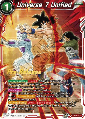 Universe 7 Unified (BT16-019) [Realm of the Gods Prerelease Promos] 