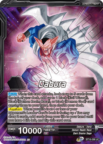 Dabura // Demon God Dabura, Diabolical Awakening (BT16-098) [Realm of the Gods Prerelease Promos] 
